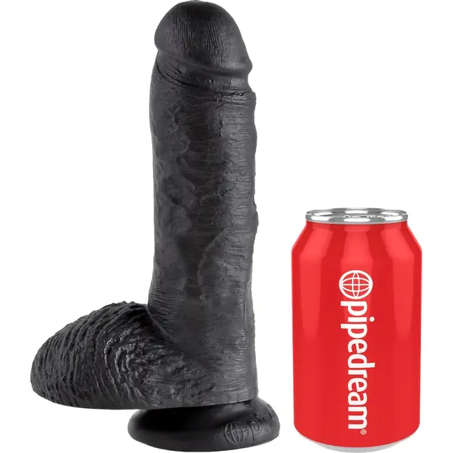 Чёрный фаллоимитатор 8 Cock with Balls - 21,3 см - King Cock. Фотография 2.