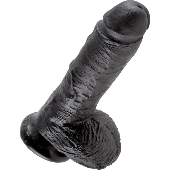 Чёрный фаллоимитатор 8 Cock with Balls - 21,3 см - King Cock. Фотография 5.