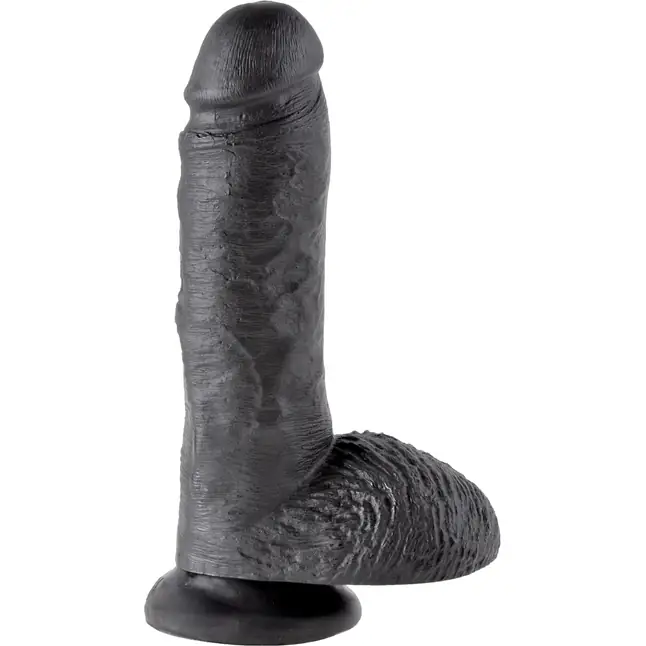 Чёрный фаллоимитатор 8 Cock with Balls - 21,3 см - King Cock