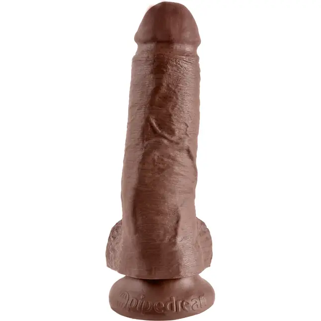 Коричневый фаллоимитатор 8 Cock with Balls - 21,3 см - King Cock. Фотография 3.