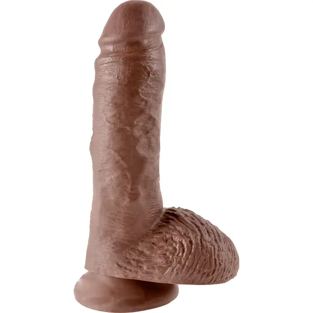 Коричневый фаллоимитатор 8 Cock with Balls - 21,3 см - King Cock
