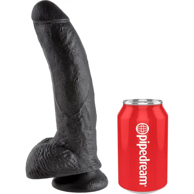 Чёрный фаллоимитатор 9 Cock with Balls - 22,9 см - King Cock. Фотография 2.