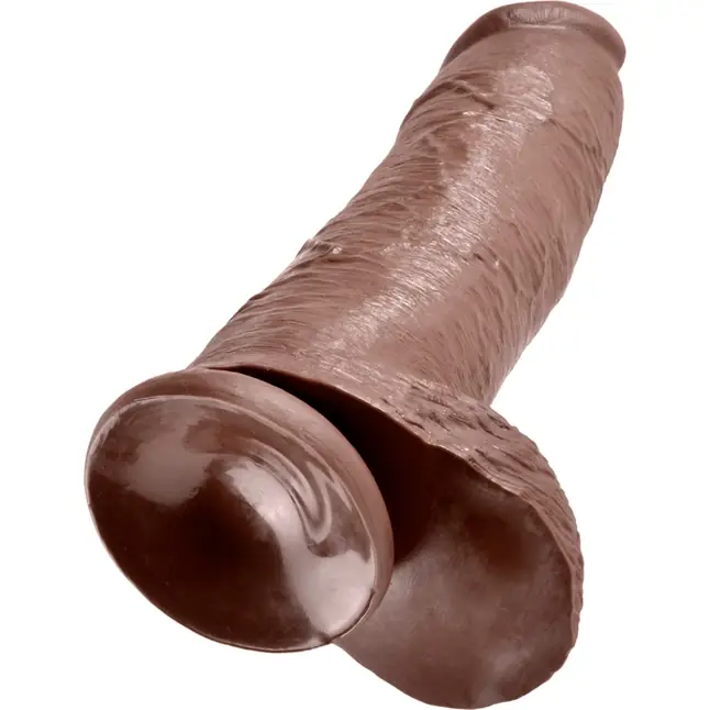 Коричневый фаллоимитатор-гигант 12 Cock with Balls - 30,5 см - King Cock. Фотография 2.