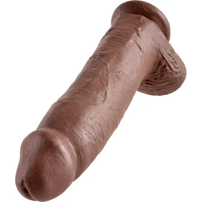 Коричневый фаллоимитатор-гигант 12 Cock with Balls - 30,5 см - King Cock. Фотография 4.