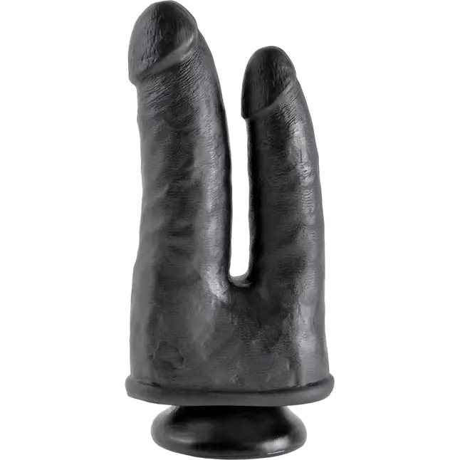Чёрный анально-вагинальный фаллоимитатор Double Penetrator - 20,9 см - King Cock