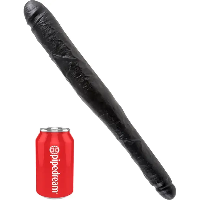 Чёрный двусторонний дилдо 16 Tapered Double Dildo - 40,6 см - King Cock. Фотография 2.