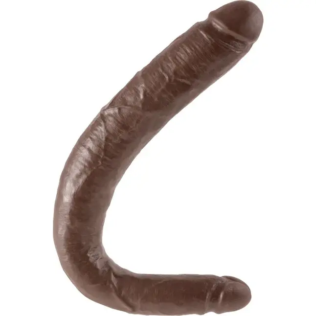 Двусторонний коричневый дилдо 16 Tapered Double Dildo - 40,6 см - King Cock. Фотография 2.