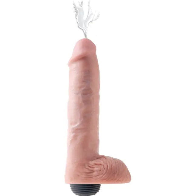 Телесный фаллоимитатор с функцией семяизвержения 11 Squirting Cock with balls - 27,9 см - King Cock