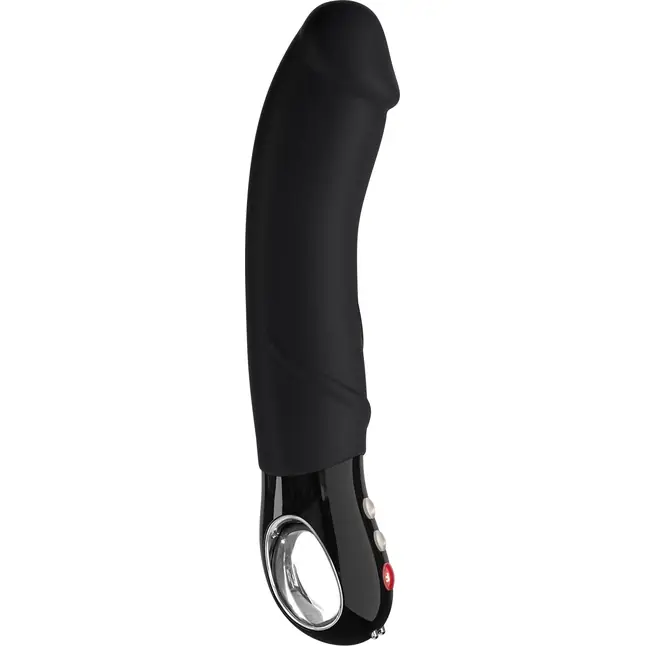 Чёрный вибратор Big Boss Black Line - 23,5 см