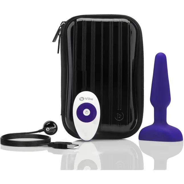 Фиолетовая анальная вибропробка с 3 источниками вибрации TRIO REMOTE CONTROL PLUG PURPLE - 13,5 см. Фотография 5.