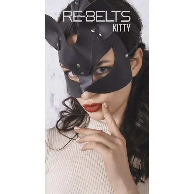 Маска с кошачьими ушками Kitty Black. Фотография 2.