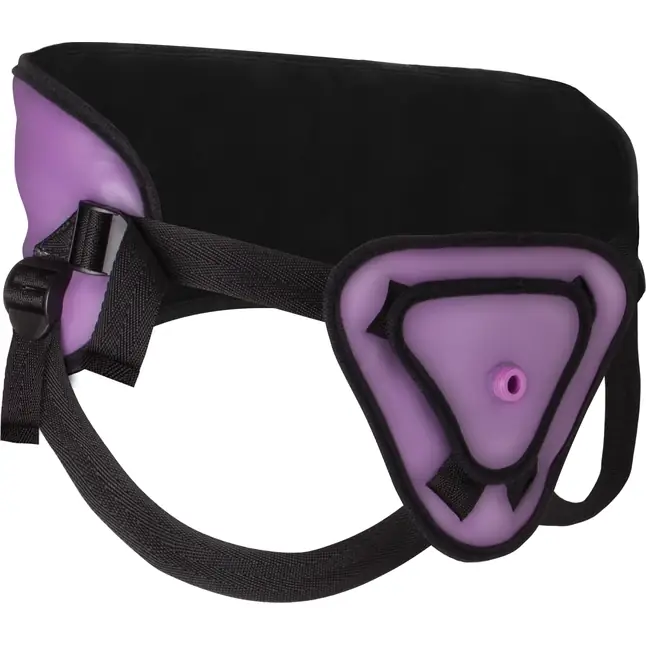 Фиолетовый страпон Deluxe Silicone Strap On 10 Inch - 25,5 см - Ouch!. Фотография 4.