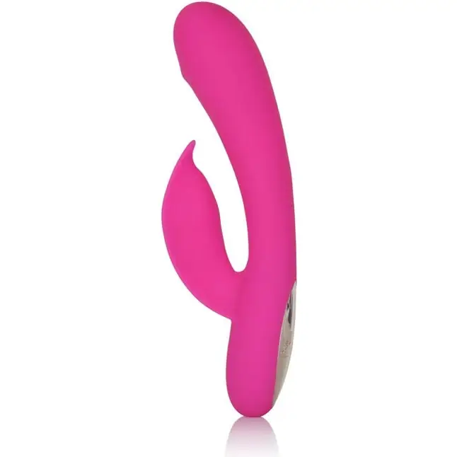 Розовый перезаряжаемый вибромассажер Embrace Massaging Tickle с движущимся шариком - Embrace. Фотография 4.
