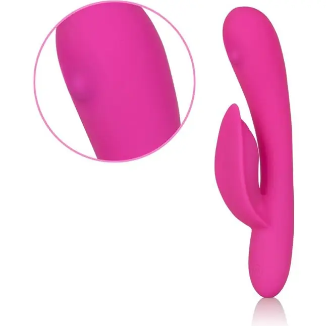 Розовый перезаряжаемый вибромассажер Embrace Massaging Tickle с движущимся шариком - Embrace. Фотография 5.