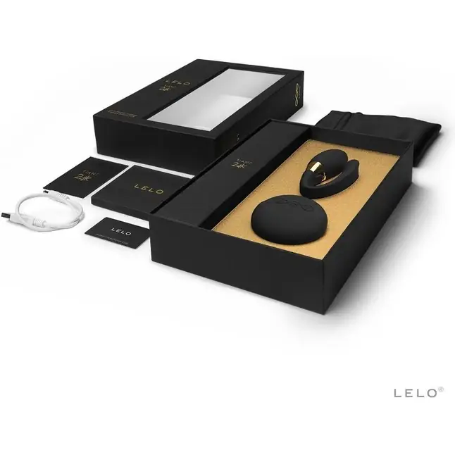 Чёрный вибратор для пар Tiani 24K Obsidian Black с декором из золота. Фотография 2.