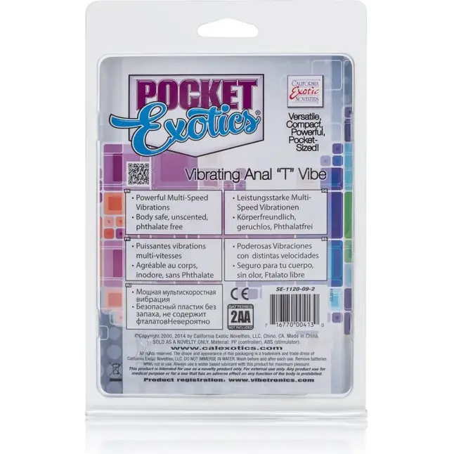Вибромассажёр простаты Pocket Exotics Vibrating Anal T Vibe - 12,8 см - Pocket Exotics. Фотография 4.