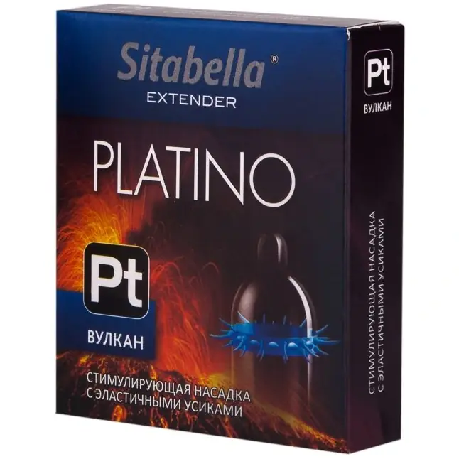 Стимулирующая насадка с усиками Platino Вулкан - Sitabella condoms. Фотография 2.