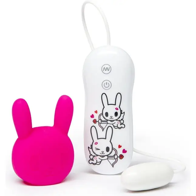 Розовый клиторальный стимулятор-зайчик SILICONE PURPLE BUNNY CLITORAL VIBRATOR. Фотография 2.