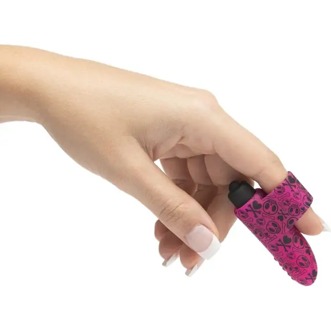 Розовая вибронасадка на палец SILICONE FINGER RING. Фотография 4.
