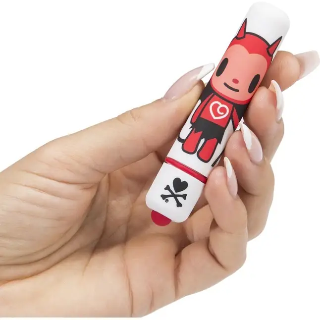 Белая вибропуля MINI BULLET VIBRATOR WHITE DEVIL. Фотография 2.
