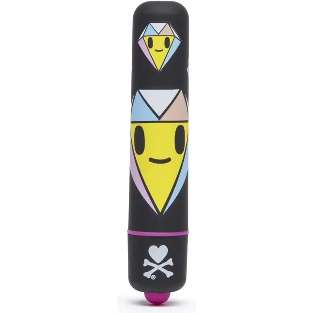 Чёрная вибропуля MINI BULLET VIBRATOR BLACK DIAMONDS