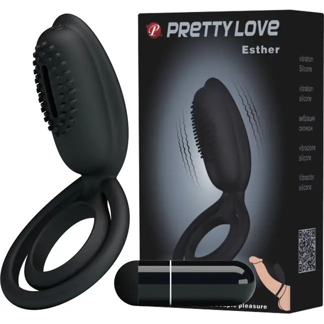 Эрекционное кольцо с клиторальной щеточкой Esther - Pretty Love. Фотография 7.