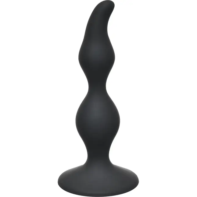 Чёрная анальная пробка Curved Anal Plug Black - 12,5 см - First Time