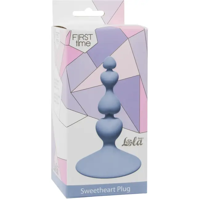Голубая анальная пробка Sweetheart Plug Blue - 10 см - First Time. Фотография 2.