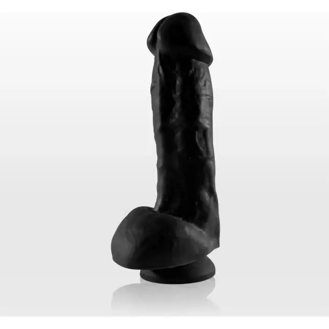Крупный чёрный фаллоимитатор на присоске - 17 см - Real Toys Collection
