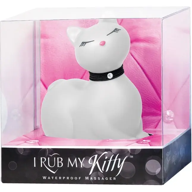 Белый массажёр-кошка I Rub My Kitty с вибрацией. Фотография 2.