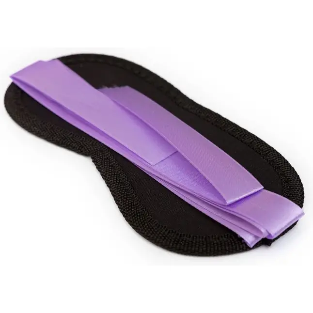 Чёрная маска на глаза Purple Black с фиолетовыми завязками