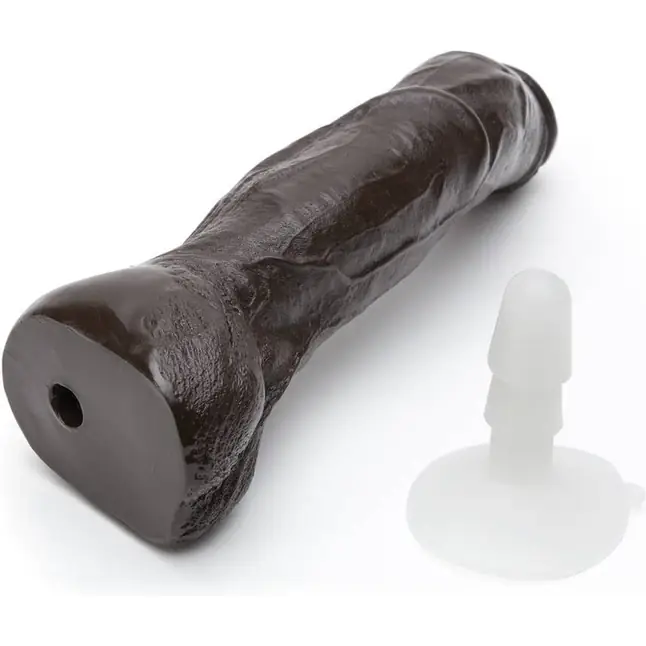 Коричневый фаллоимитатор Black Thunder - 31,2 см - Vac-U-Lock. Фотография 6.