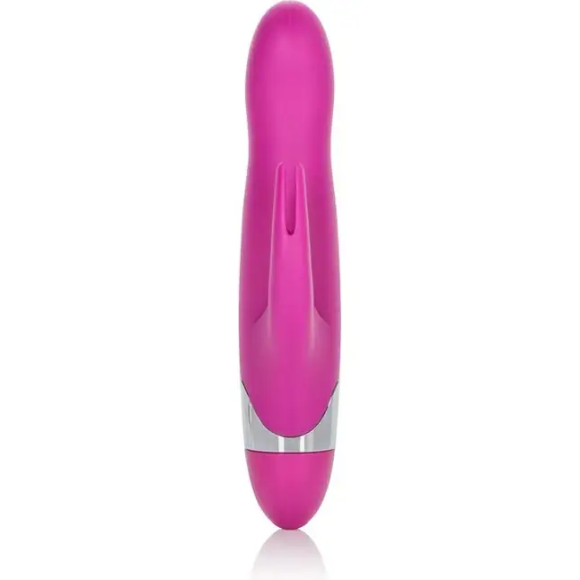 Вибромассажер с клиторальной стимуляцией Turn it Up! 7-Function Silicone Massager - 20,3 см - Up!. Фотография 4.