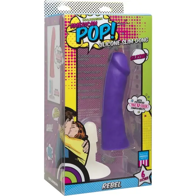 Фиолетовый фаллоимитатор American POP! Rebel 6 Slim Dong - 16,5 см - American POP!. Фотография 2.