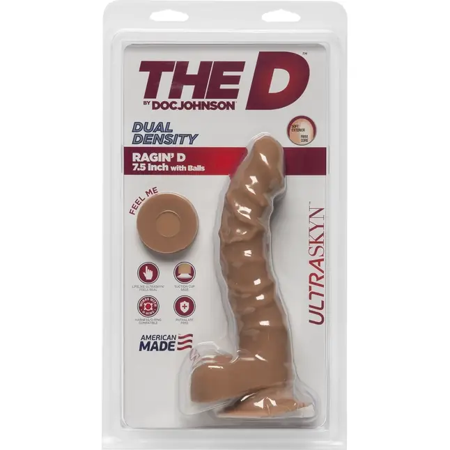 Фаллоимитатор на присоске Ragin D ULTRASKYN 7.5 with Balls Caramel - 19 см - The D. Фотография 2.
