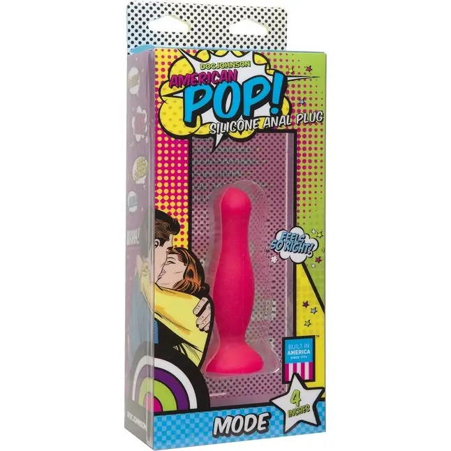 Розовая анальная пробка Mode 4 Anal Plug - 10,16 см - American POP!. Фотография 2.