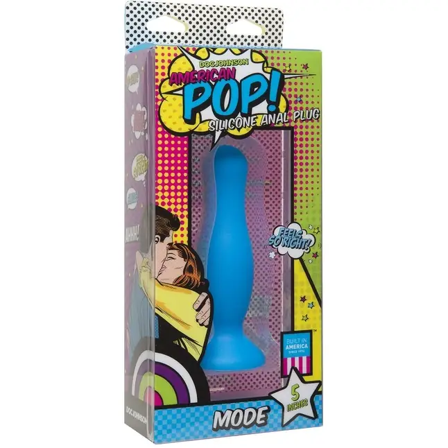 Голубая анальная пробка Mode 5 Anal Plug - 12,7 см - American POP!. Фотография 2.