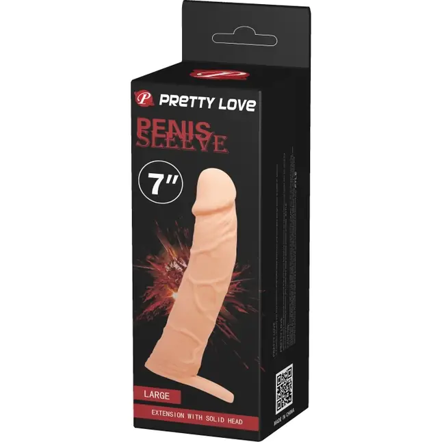 Телесная удлиняющая насадка с подхватом - 18 см - Pretty Love. Фотография 6.