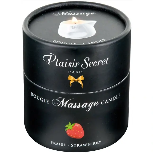 Массажная свеча с ароматом клубники Bougie de Massage Gourmande Fraise - 80 мл. Фотография 2.