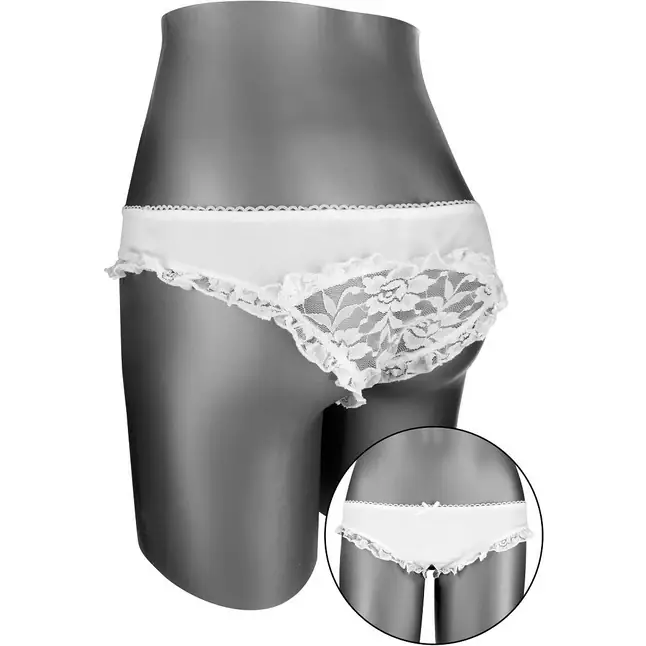 Трусики с доступом Tania с оборками и кружевной задней частью. Фотография 2.