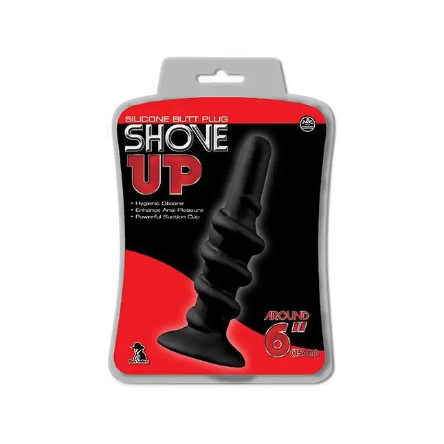 Анальная пробка со спиралью SHOVE UP 6INCH SILICONE BUTTPLUG BLACK - 15,2 см - Shove up. Фотография 2.