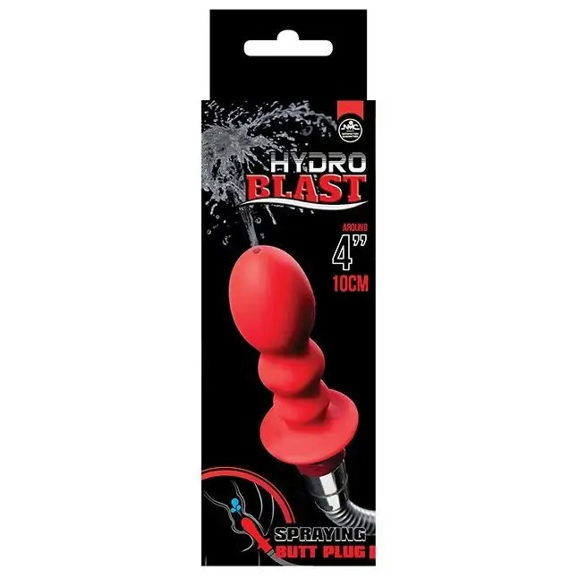 Красная фигурная насадка для душа HYDROBLAST 4INCH BUTTPLUG SHAPE DOUCHE. Фотография 2.