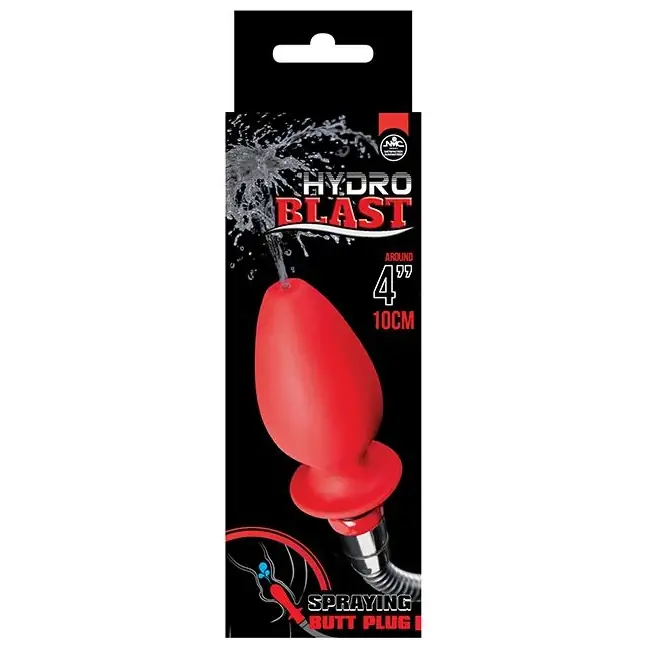 Красная насадка для душа HYDROBLAST 4INCH BUTTPLUG SHAPE DOUCHE - 10,2 см. Фотография 2.