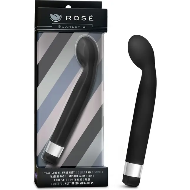Чёрный G-стимулятор с вибрацией Scarlet G - 21 см - Rose. Фотография 5.