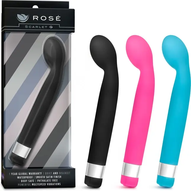 Чёрный G-стимулятор с вибрацией Scarlet G - 21 см - Rose. Фотография 6.