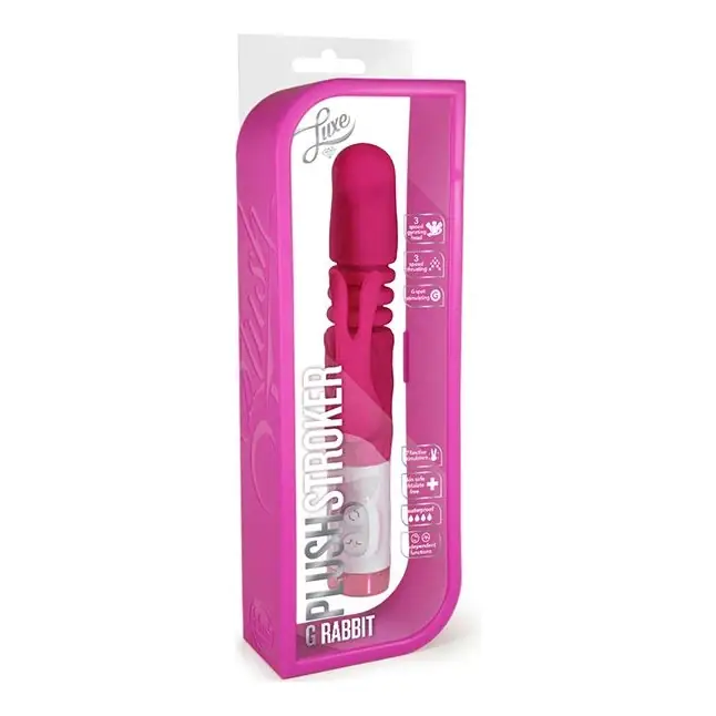Розовый вибратор с клиторальным зайчиком G rabbit Plush Stroker - 22,2 см. Фотография 2.