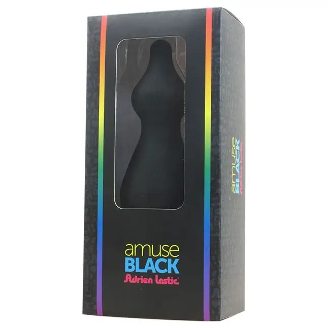 Чёрная фигурная анальная пробка AMUSE BLACK L - 13,8 см. Фотография 2.