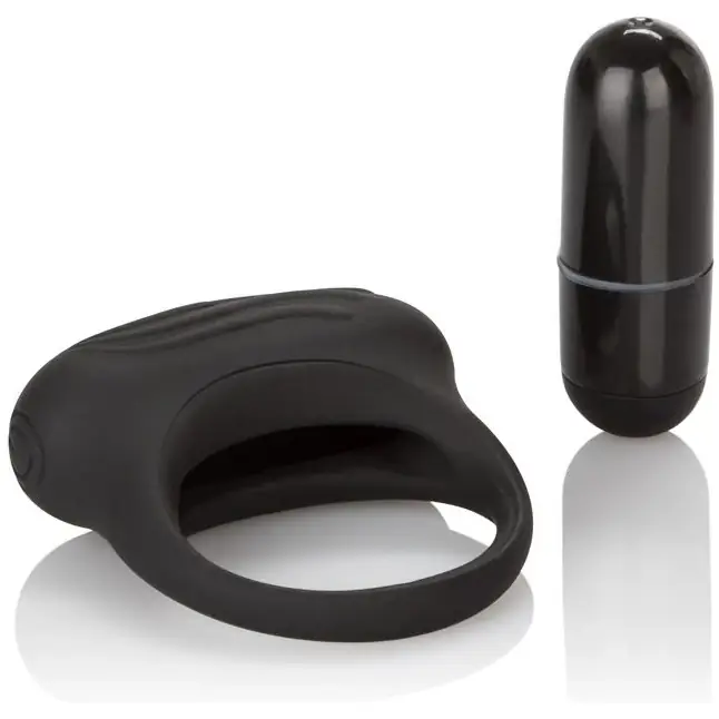 Чёрное эрекционное кольцо с вибрацией Silicone Lover s Arouser - Couples Enhancers. Фотография 2.