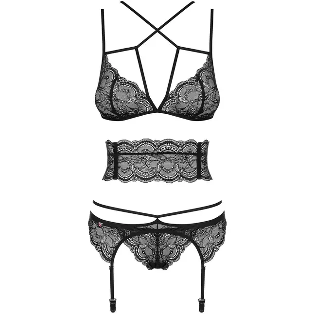 Кружевной комплект Frivolla с декоративным кружевным поясом - Sexy. Фотография 3.