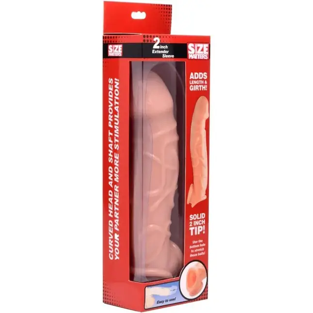 Телесная насадка для увеличения члена 2 Inch Extender Sleeve - Size Matters. Фотография 4.